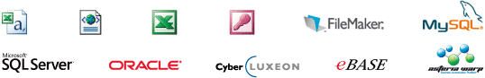 XML/XML DBのサイバーテック：METAWORKSの対応する入力ファイルおよびデータベース/連携可能な市販アプリケーション