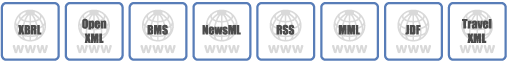XBRL/OpenXML/BMS/NewsML/RSS/MML/JDF/TravelXML